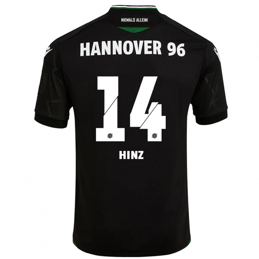 Danxen Børn Pia Hinz #14 Sort Grøn Udebane Spillertrøjer 2025/26 Trøje T-Shirt