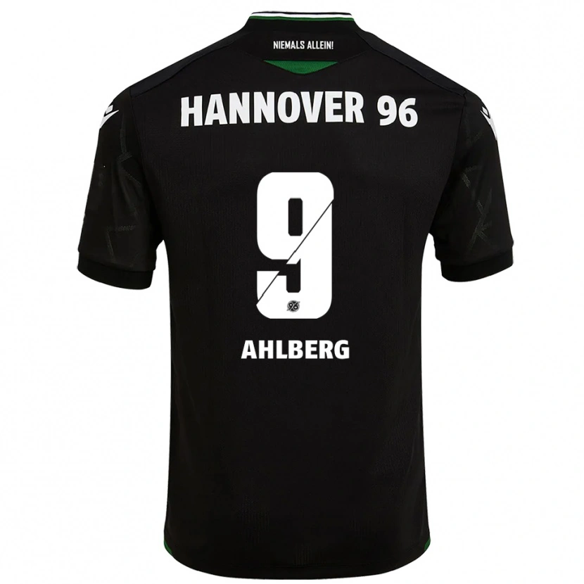 Danxen Børn Kevin Ahlberg #9 Sort Grøn Udebane Spillertrøjer 2025/26 Trøje T-Shirt