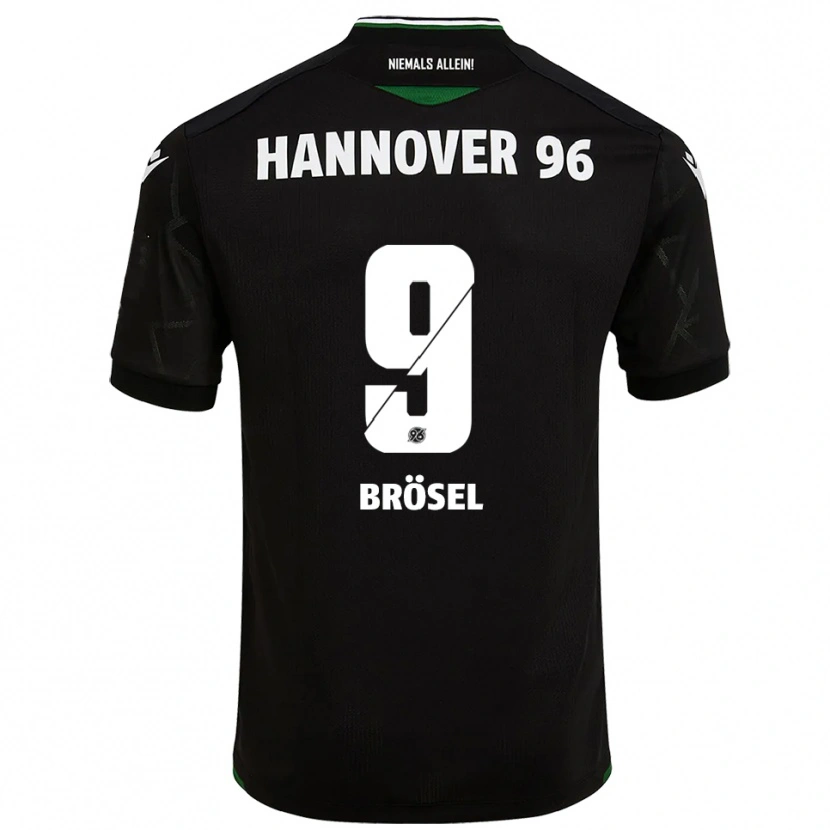 Danxen Børn Niclas Brösel #9 Sort Grøn Udebane Spillertrøjer 2025/26 Trøje T-Shirt