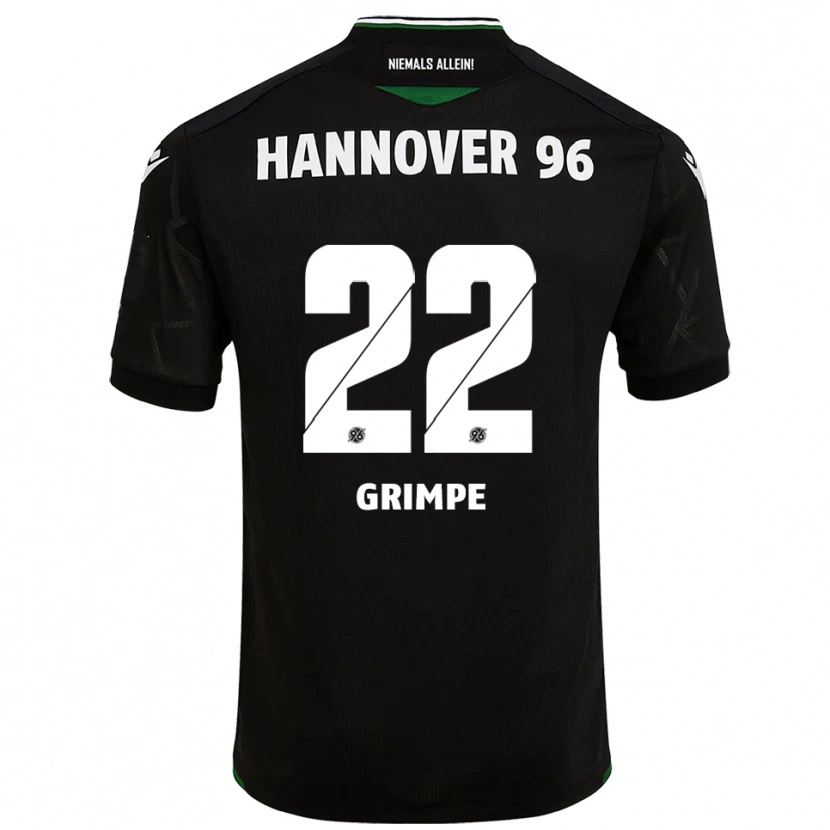 Danxen Børn Luca-Joel Grimpe #22 Sort Grøn Udebane Spillertrøjer 2025/26 Trøje T-Shirt