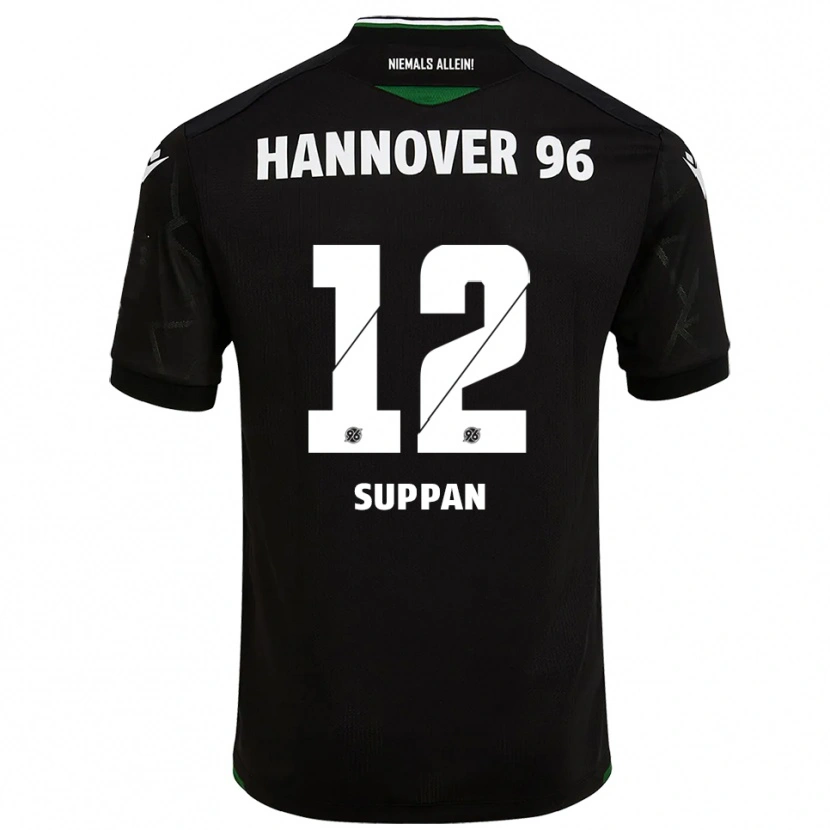 Danxen Børn Jannik Suppan #12 Sort Grøn Udebane Spillertrøjer 2025/26 Trøje T-Shirt