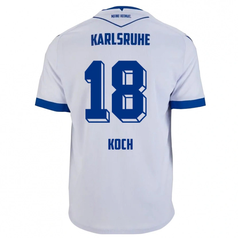 Danxen Børn Aki Koch #18 Hvid Blå Udebane Spillertrøjer 2025/26 Trøje T-Shirt
