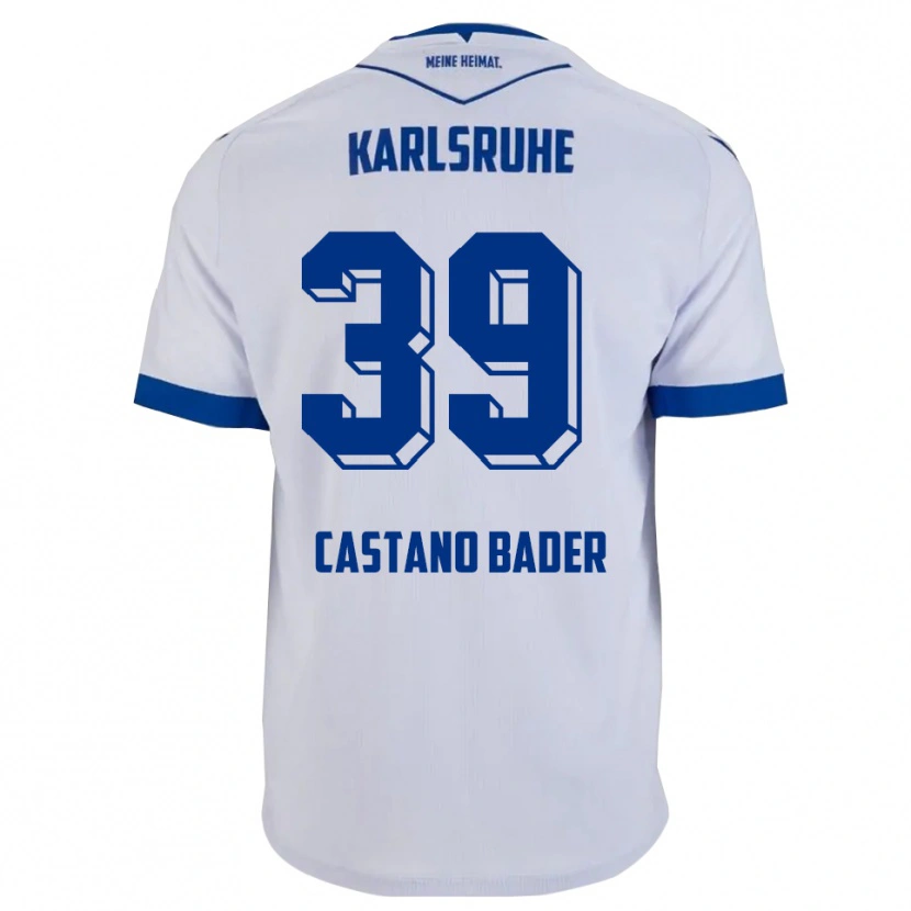 Danxen Børn Simeon Castano Bader #39 Hvid Blå Udebane Spillertrøjer 2025/26 Trøje T-Shirt