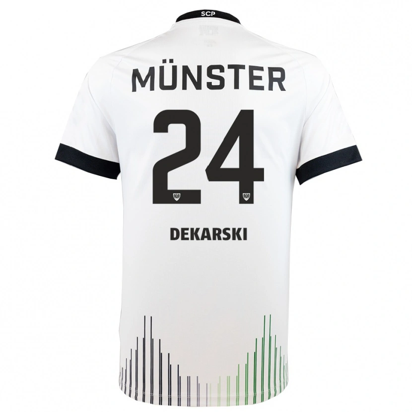 Danxen Børn Lasse Dekarski #24 Hvid Sort Udebane Spillertrøjer 2025/26 Trøje T-Shirt