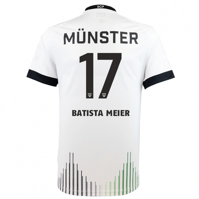 Danxen Børn Oliver Batista Meier #17 Hvid Sort Udebane Spillertrøjer 2025/26 Trøje T-Shirt