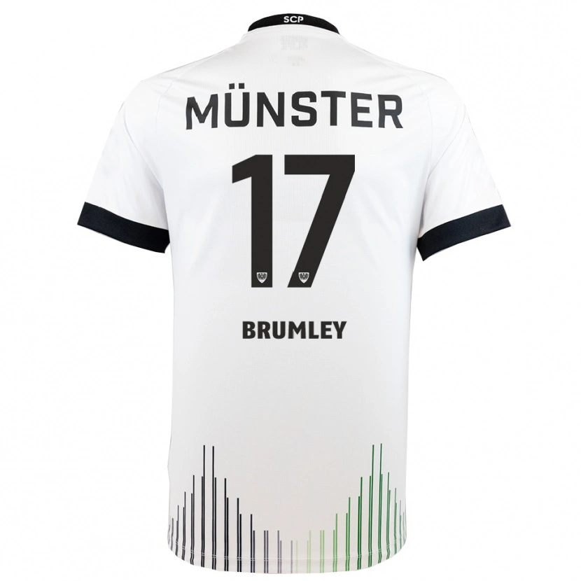 Danxen Børn Florian Brumley #17 Hvid Sort Udebane Spillertrøjer 2025/26 Trøje T-Shirt