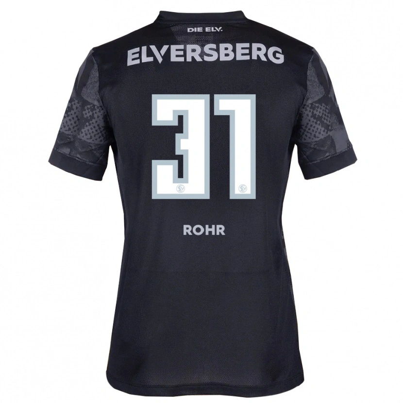 Danxen Børn Maximilian Rohr #31 Sort Grå Udebane Spillertrøjer 2025/26 Trøje T-Shirt