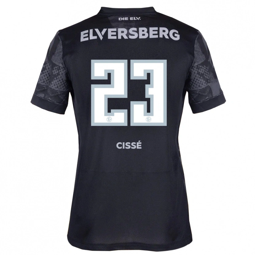 Danxen Børn Salif Cissé #23 Sort Grå Udebane Spillertrøjer 2025/26 Trøje T-Shirt