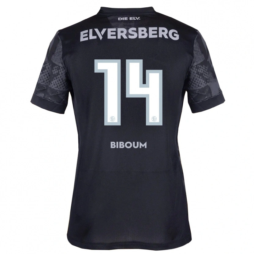 Danxen Børn Carl Biboum #14 Sort Grå Udebane Spillertrøjer 2025/26 Trøje T-Shirt
