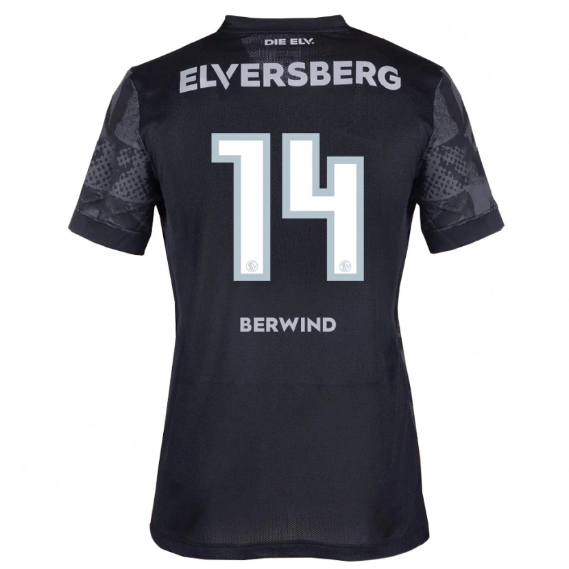 Danxen Børn Lilli Berwind #14 Sort Grå Udebane Spillertrøjer 2025/26 Trøje T-Shirt