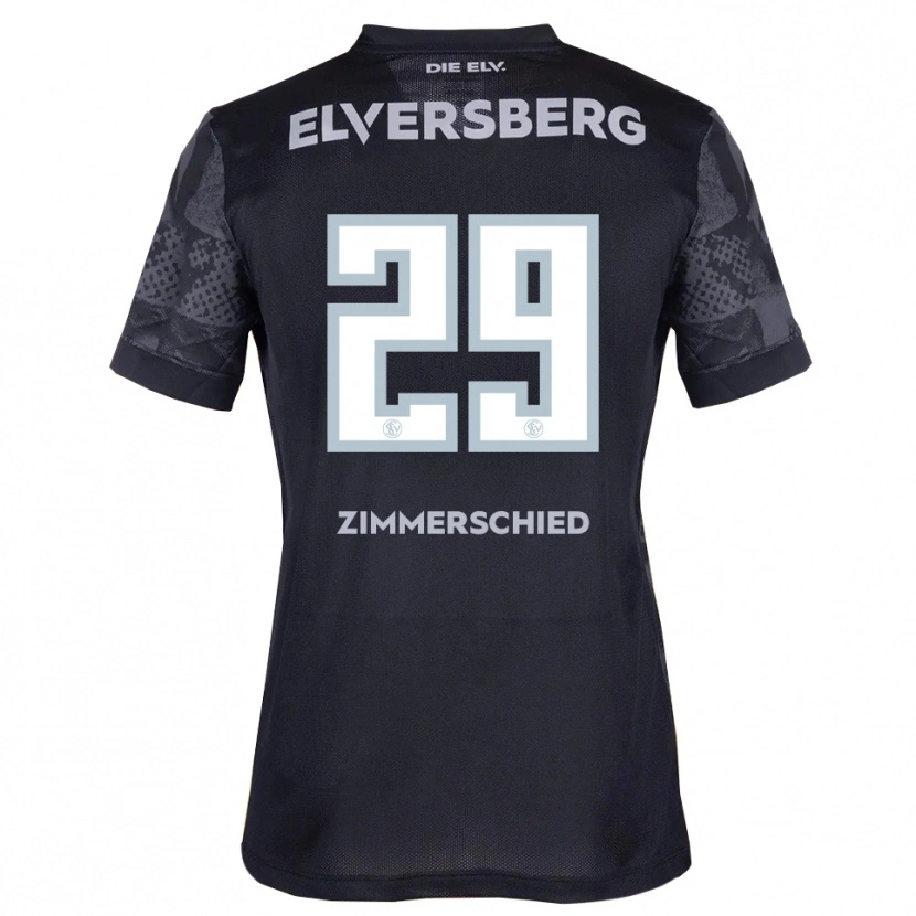 Danxen Børn Tom Zimmerschied #29 Sort Grå Udebane Spillertrøjer 2025/26 Trøje T-Shirt