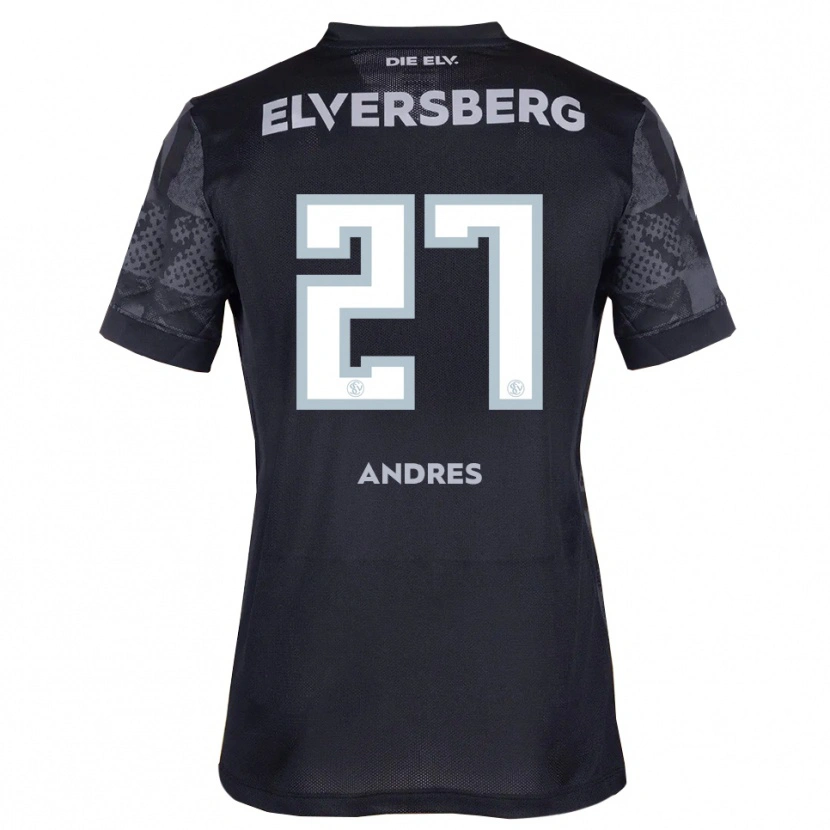 Danxen Børn Alissa Andres #27 Sort Grå Udebane Spillertrøjer 2025/26 Trøje T-Shirt