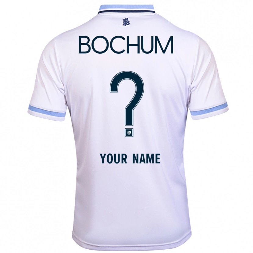 Danxen Børn Dit Navn #0 Hvid Himmelblå Udebane Spillertrøjer 2025/26 Trøje T-Shirt