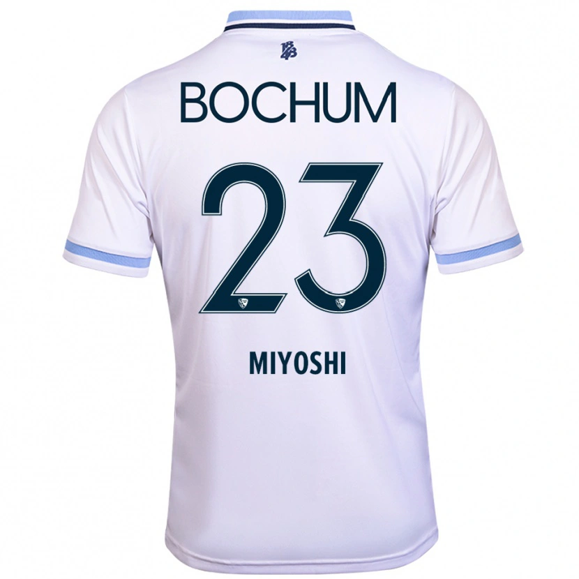 Danxen Børn Koji Miyoshi #23 Hvid Himmelblå Udebane Spillertrøjer 2025/26 Trøje T-Shirt