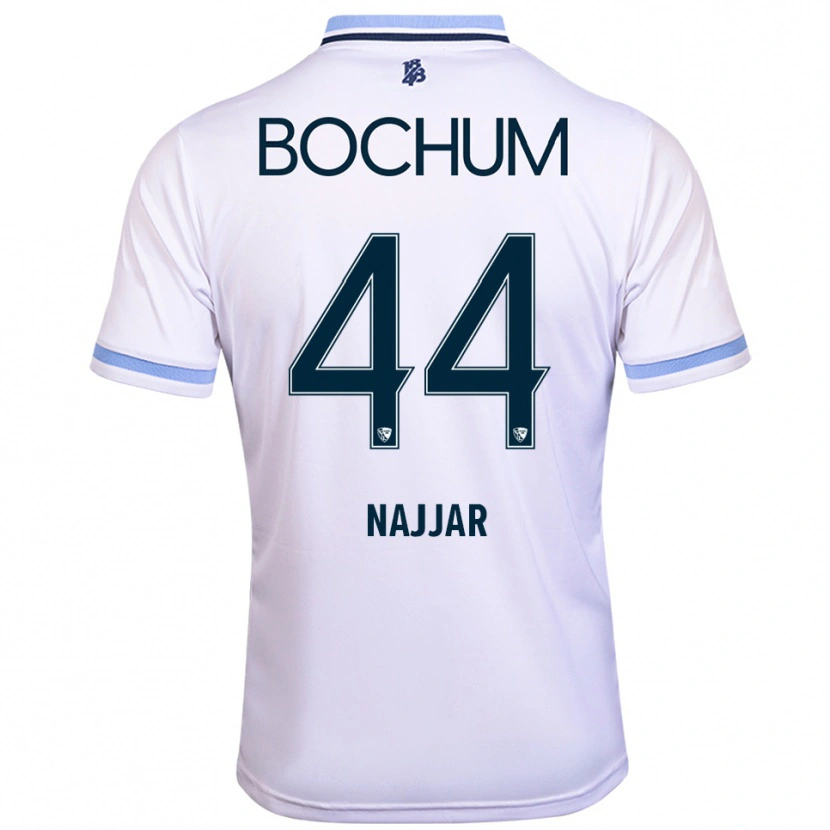 Danxen Børn Jamil Najjar #44 Hvid Himmelblå Udebane Spillertrøjer 2025/26 Trøje T-Shirt