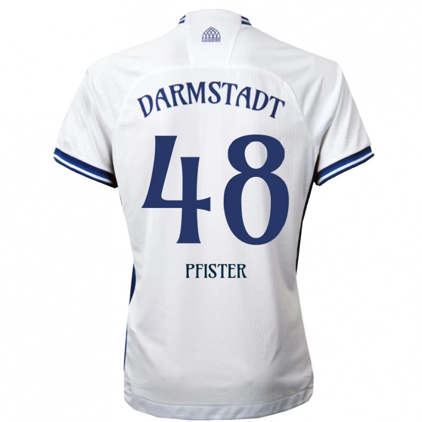 Danxen Børn Max Pfister #48 Hvid Blå Udebane Spillertrøjer 2025/26 Trøje T-Shirt