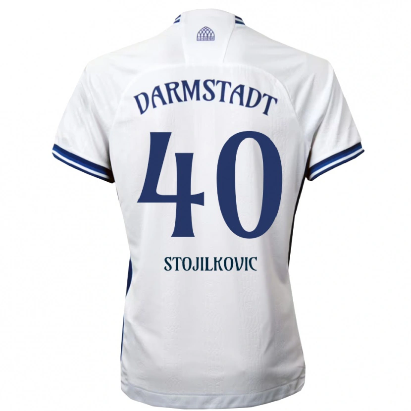 Danxen Børn Filip Stojilkovic #40 Hvid Blå Udebane Spillertrøjer 2025/26 Trøje T-Shirt