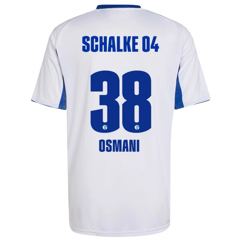 Danxen Børn Tristan Osmani #38 Hvid Blå Udebane Spillertrøjer 2025/26 Trøje T-Shirt
