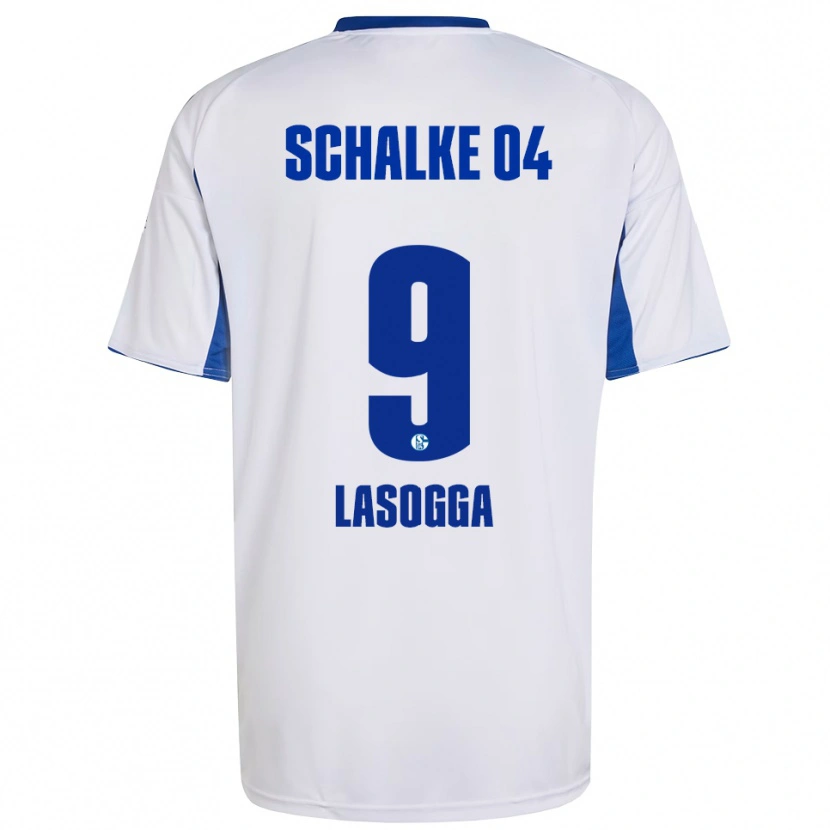 Danxen Børn Pierre-Michel Lasogga #9 Hvid Blå Udebane Spillertrøjer 2025/26 Trøje T-Shirt