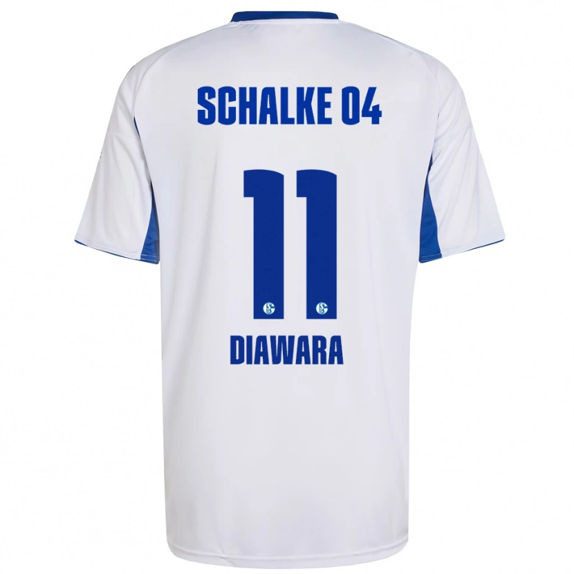 Danxen Børn Mamady Diawara #11 Hvid Blå Udebane Spillertrøjer 2025/26 Trøje T-Shirt