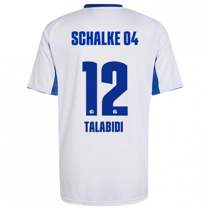 Danxen Børn Malik Talabidi #12 Hvid Blå Udebane Spillertrøjer 2025/26 Trøje T-Shirt
