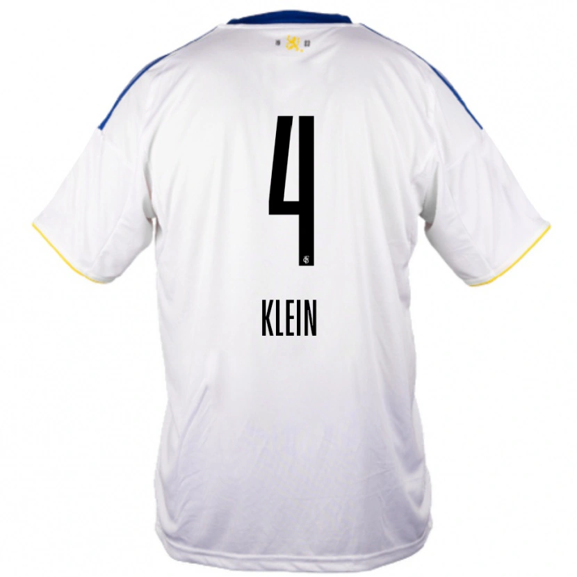 Danxen Børn Jennifer Klein #4 Hvid Blå Gul Udebane Spillertrøjer 2025/26 Trøje T-Shirt