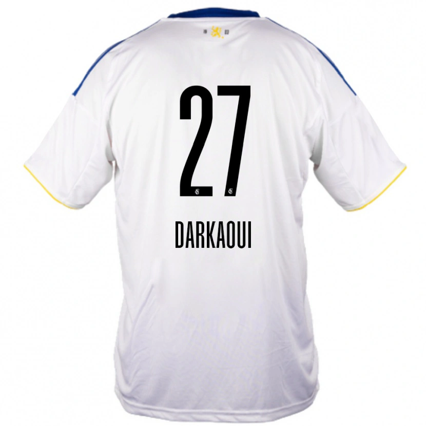 Danxen Børn Gibriel Darkaoui #27 Hvid Blå Gul Udebane Spillertrøjer 2025/26 Trøje T-Shirt