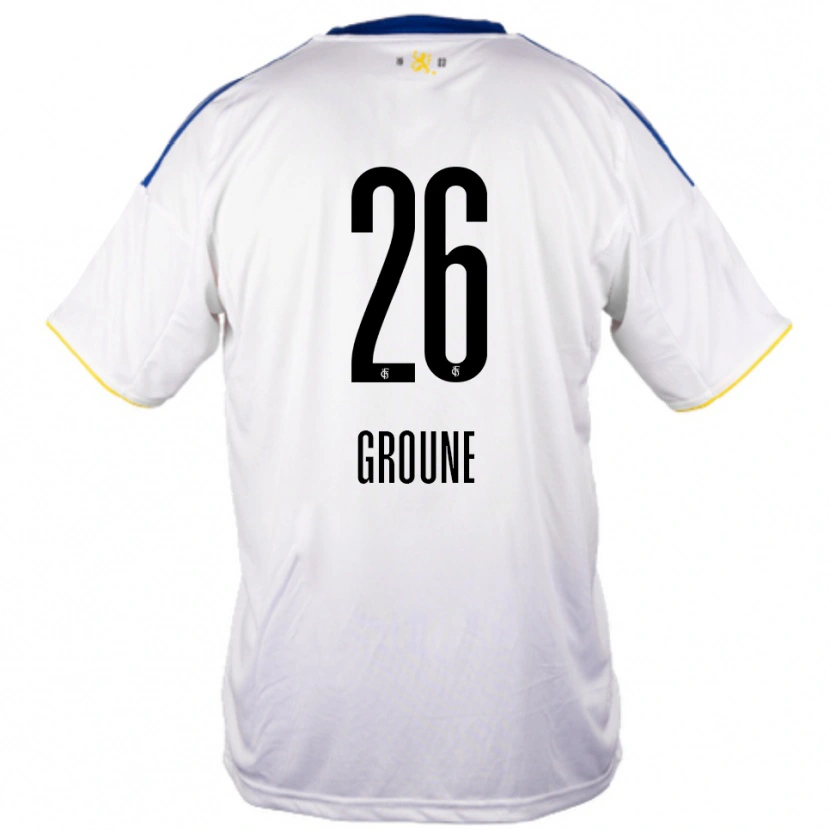 Danxen Børn Amine Groune #26 Hvid Blå Gul Udebane Spillertrøjer 2025/26 Trøje T-Shirt