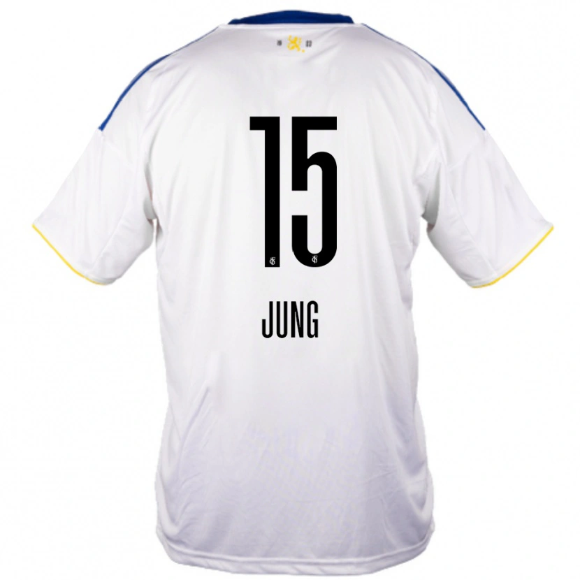 Danxen Børn Elias Jung #15 Hvid Blå Gul Udebane Spillertrøjer 2025/26 Trøje T-Shirt