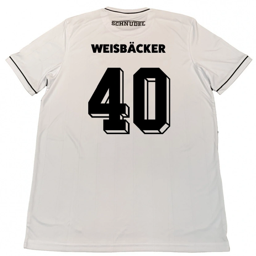 Danxen Børn Maximilian Weisbäcker #40 Hvid Sort Udebane Spillertrøjer 2025/26 Trøje T-Shirt