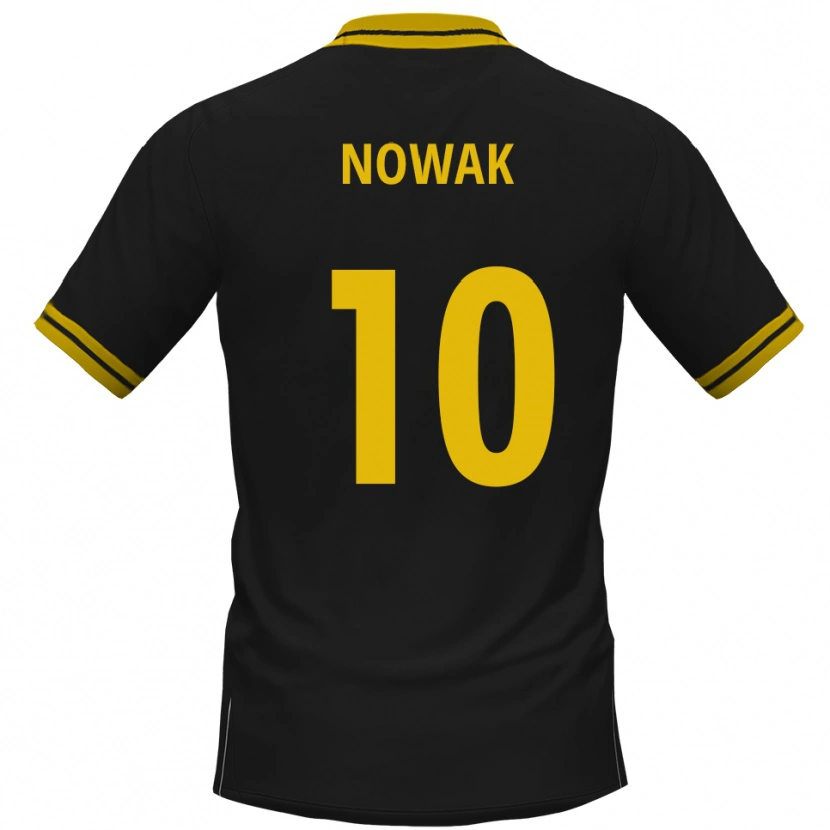 Danxen Børn Sven Nowak #10 Sort Gul Udebane Spillertrøjer 2025/26 Trøje T-Shirt