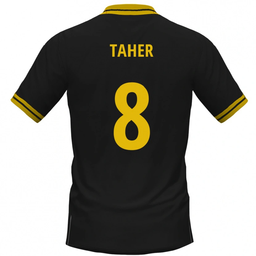 Danxen Børn Kanischka Taher #8 Sort Gul Udebane Spillertrøjer 2025/26 Trøje T-Shirt