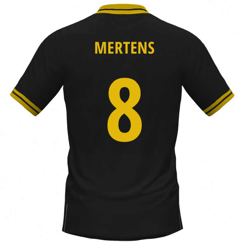 Danxen Børn Ben Mertens #8 Sort Gul Udebane Spillertrøjer 2025/26 Trøje T-Shirt