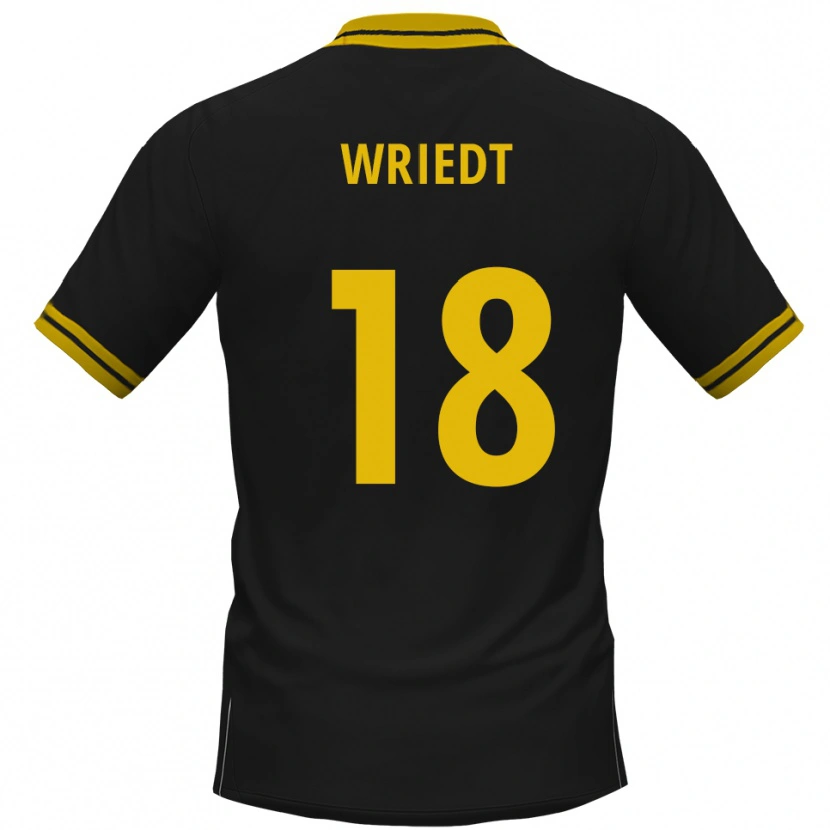 Danxen Børn Kwasi Wriedt #18 Sort Gul Udebane Spillertrøjer 2025/26 Trøje T-Shirt