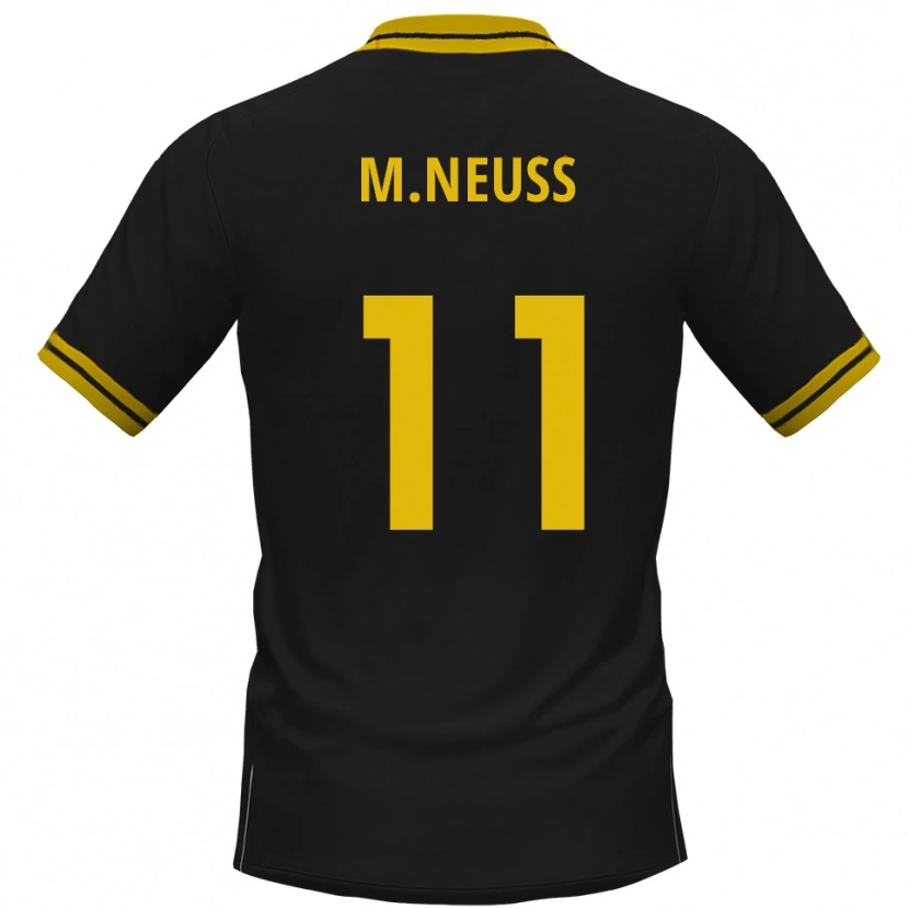 Danxen Børn Maximilian Neuss #11 Sort Gul Udebane Spillertrøjer 2025/26 Trøje T-Shirt