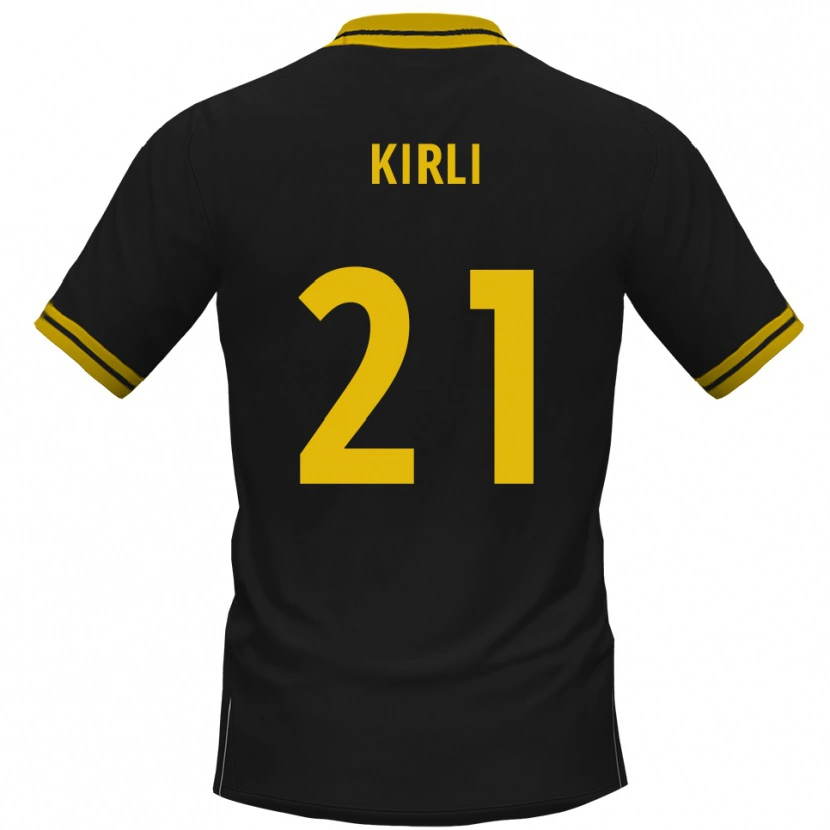 Danxen Børn Celil-Noah Kirli #21 Sort Gul Udebane Spillertrøjer 2025/26 Trøje T-Shirt