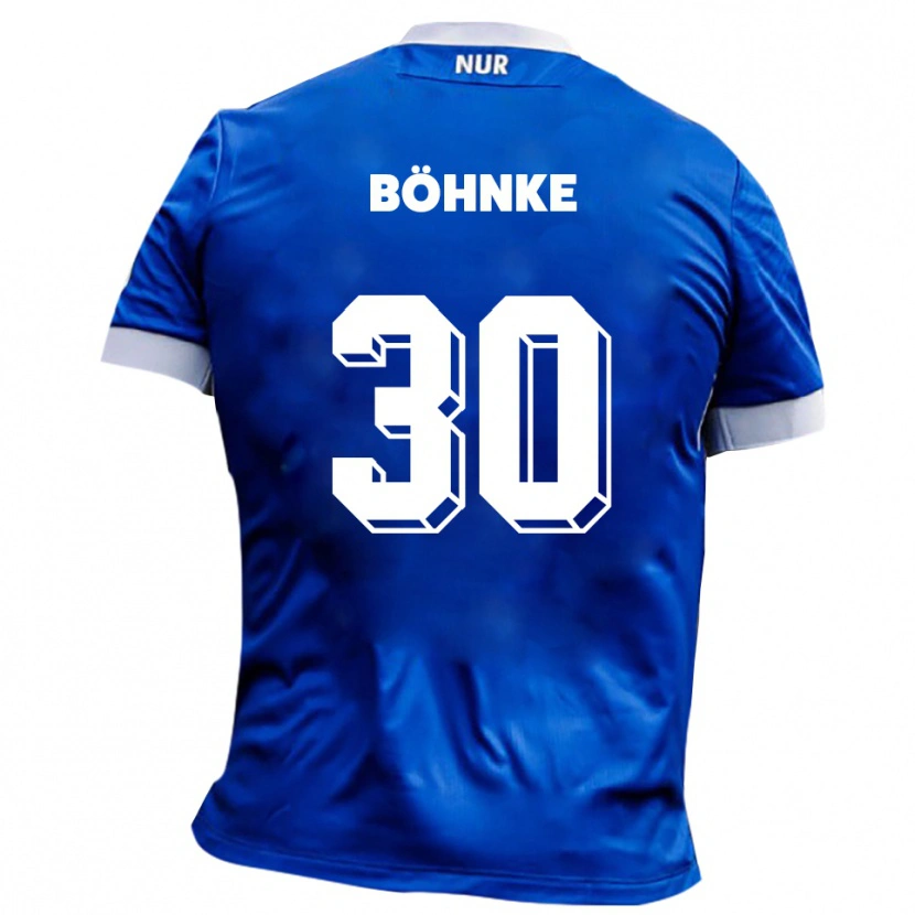 Danxen Børn Max Böhnke #30 Blå Hvid Udebane Spillertrøjer 2025/26 Trøje T-Shirt