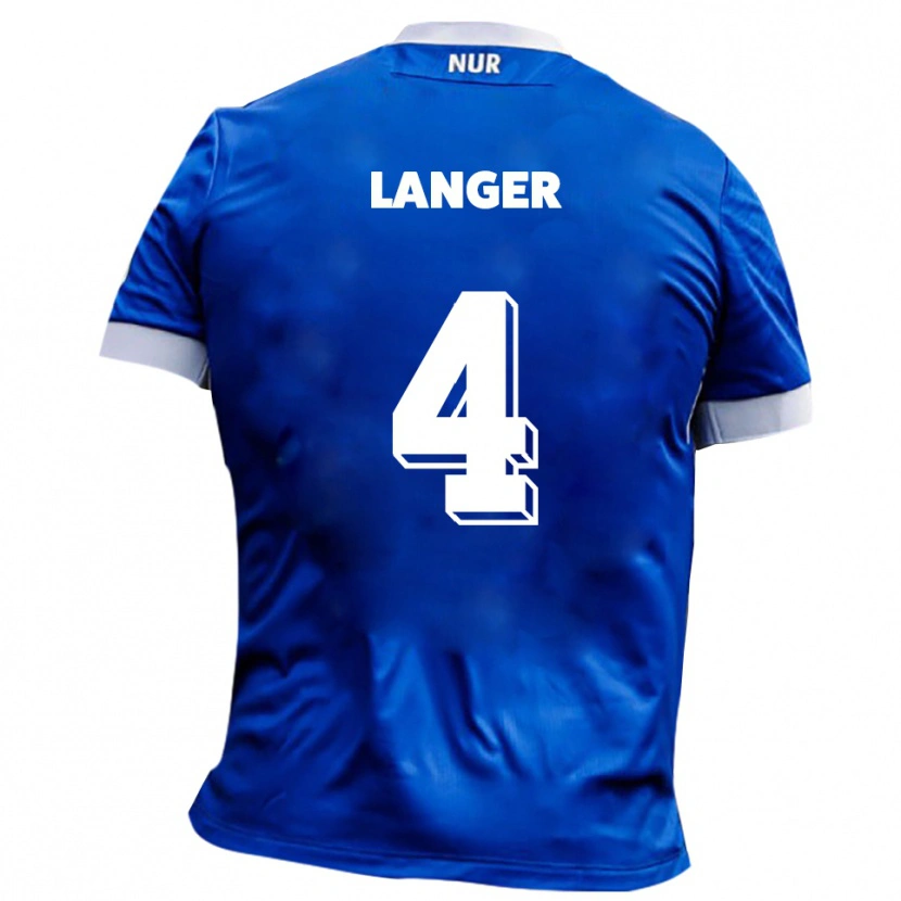 Danxen Børn Phillip Langer #4 Blå Hvid Udebane Spillertrøjer 2025/26 Trøje T-Shirt