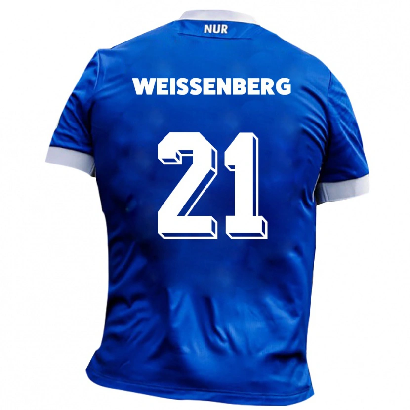 Danxen Børn Shawn Weißenberg #21 Blå Hvid Udebane Spillertrøjer 2025/26 Trøje T-Shirt