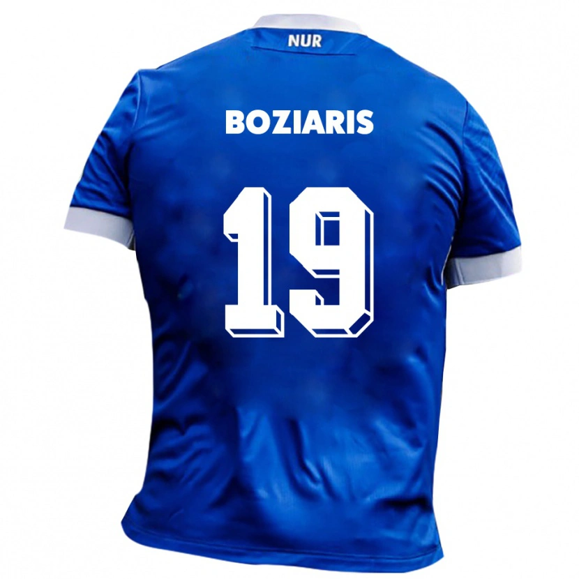 Danxen Børn Jannis Boziaris #19 Blå Hvid Udebane Spillertrøjer 2025/26 Trøje T-Shirt