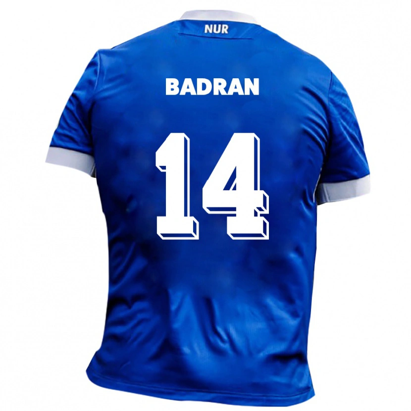 Danxen Børn Ahmad Badran #14 Blå Hvid Udebane Spillertrøjer 2025/26 Trøje T-Shirt