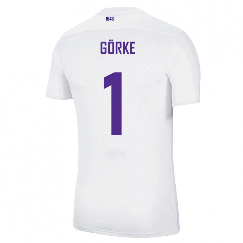 Danxen Børn Arthur Görke #1 Hvid Grøn Udebane Spillertrøjer 2025/26 Trøje T-Shirt