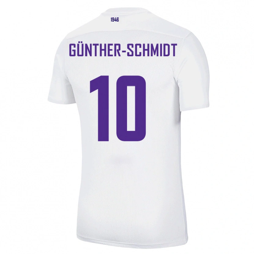 Danxen Børn Julian Günther-Schmidt #10 Hvid Grøn Udebane Spillertrøjer 2025/26 Trøje T-Shirt