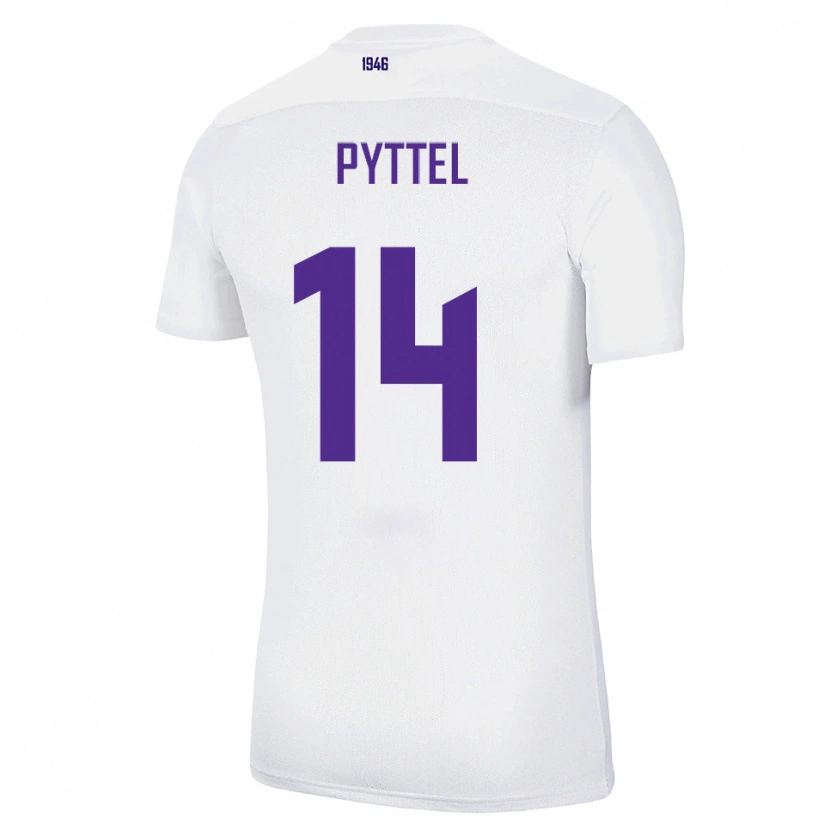 Danxen Børn Henrik Pyttel #14 Hvid Grøn Udebane Spillertrøjer 2025/26 Trøje T-Shirt