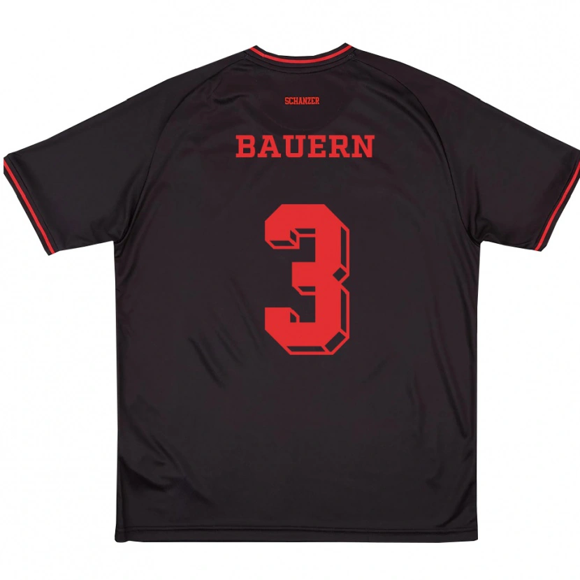 Danxen Børn Katharina Bauern #3 Sort Rød Hvid Udebane Spillertrøjer 2025/26 Trøje T-Shirt
