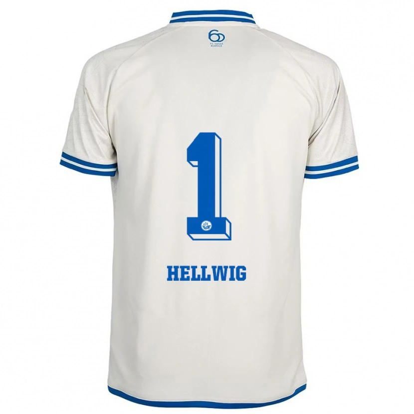 Danxen Børn Merle Hellwig #1 Hvid Blå Udebane Spillertrøjer 2025/26 Trøje T-Shirt