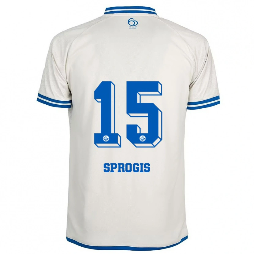 Danxen Børn Felikss Sprogis #15 Hvid Blå Udebane Spillertrøjer 2025/26 Trøje T-Shirt