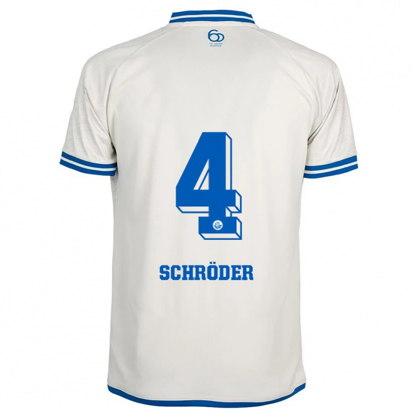 Danxen Børn Lisa Schröder #4 Hvid Blå Udebane Spillertrøjer 2025/26 Trøje T-Shirt