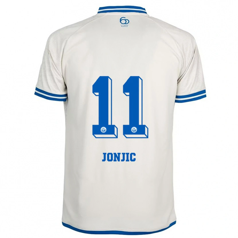 Danxen Børn Antonio Jonjic #11 Hvid Blå Udebane Spillertrøjer 2025/26 Trøje T-Shirt