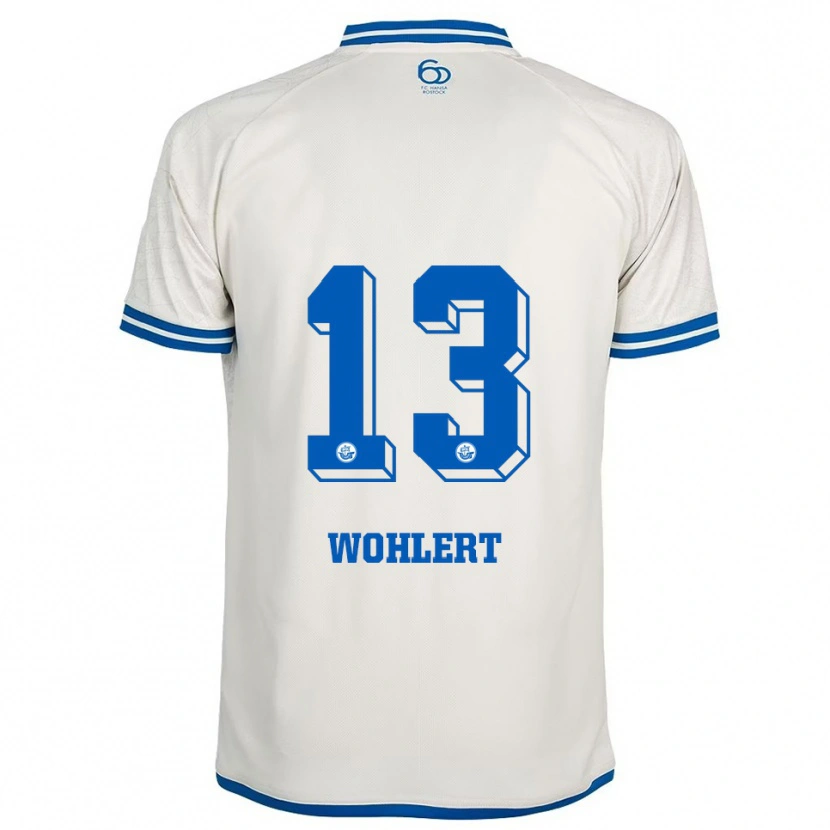 Danxen Børn Finlay Wohlert #13 Hvid Blå Udebane Spillertrøjer 2025/26 Trøje T-Shirt